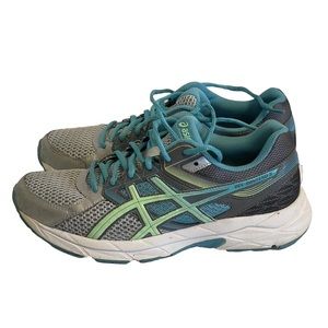 ASICS Gel Contend 3 Shoes Womens Size 7.5 Athletic Running T5F9N Gray Blue Green